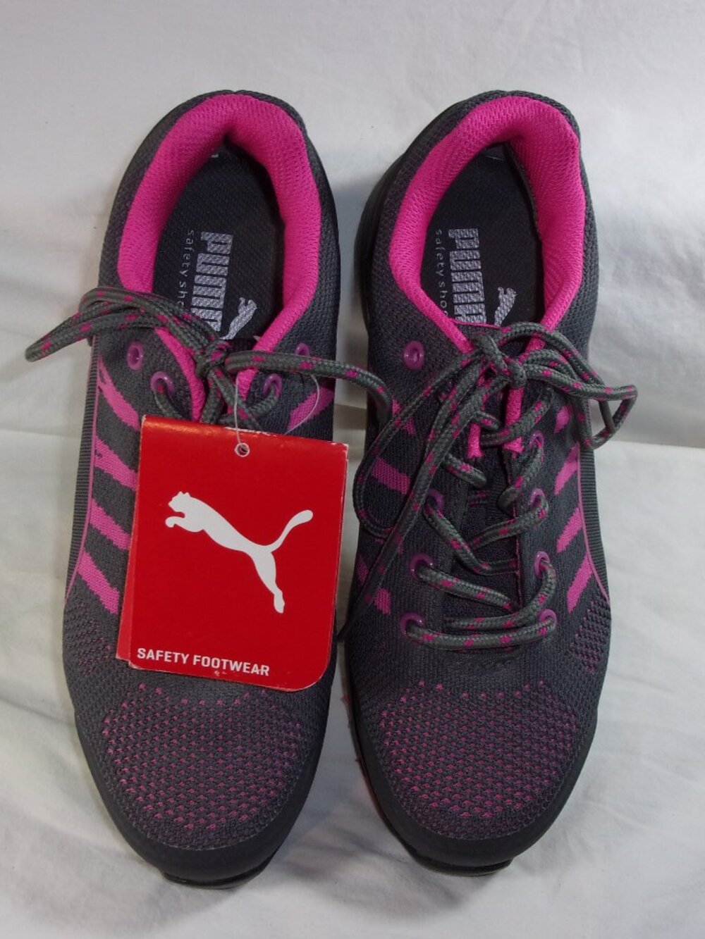 PUMA SAFETY SHOES CELERITY KNIT GREY/PINK WOMEN'S SIZE 8.5-STEEL TOED-NEW